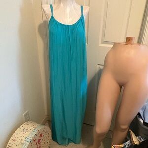 Rosemarine gorgeous Aqua Blue Maxi Dress nwt size M lined and fun $80